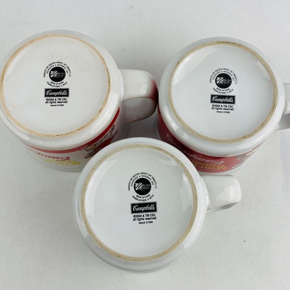 Campbell's Kids 3 Soup Mug Lot 2004 M'm M'm Good! Dishwasher Microwave Safe - Picture 8 of 8